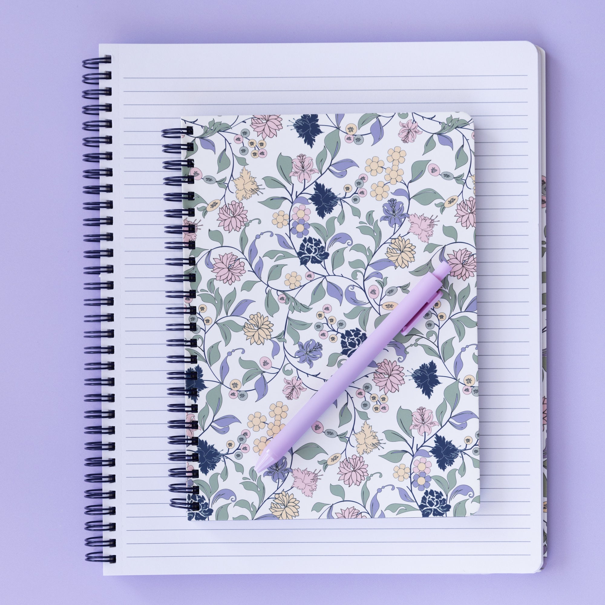 Mini Notebook, Purple Vine Ditsy