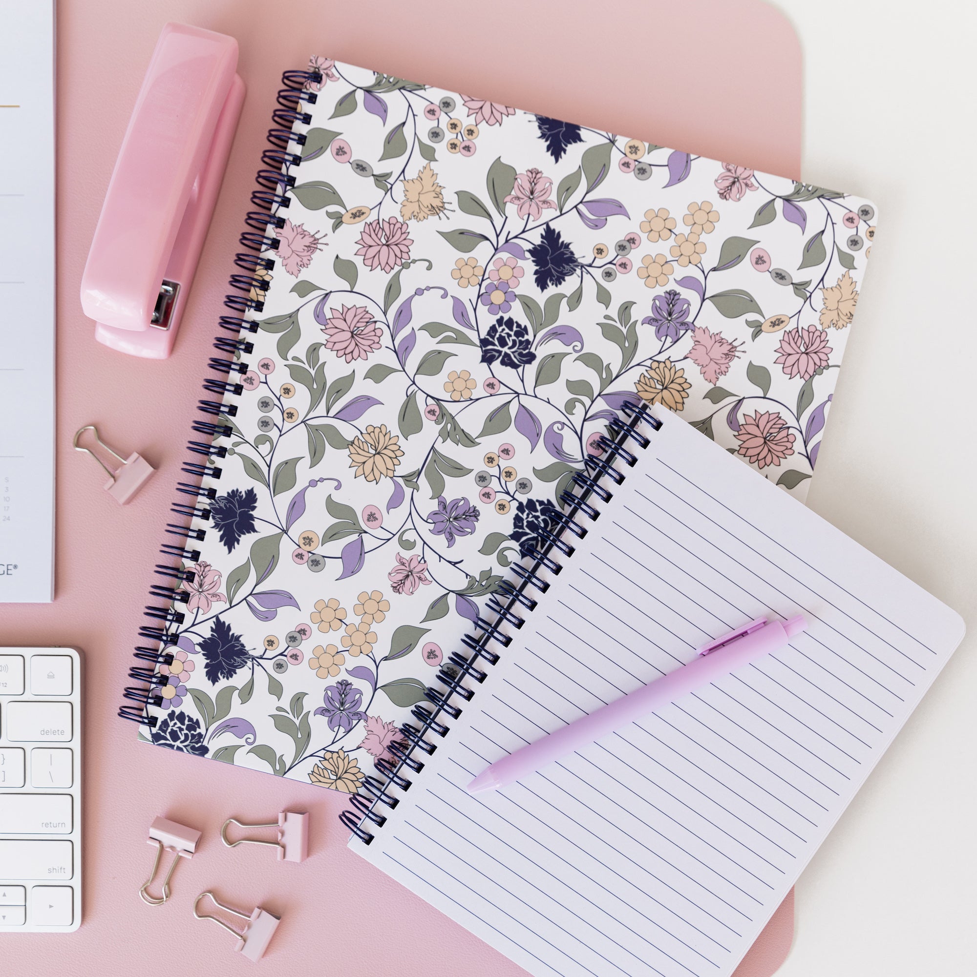 Mini Notebook, Purple Vine Ditsy