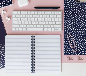 Mini Notebook, Navy Dots