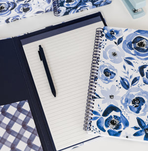 Clipboard Folio, Blue Watercolor