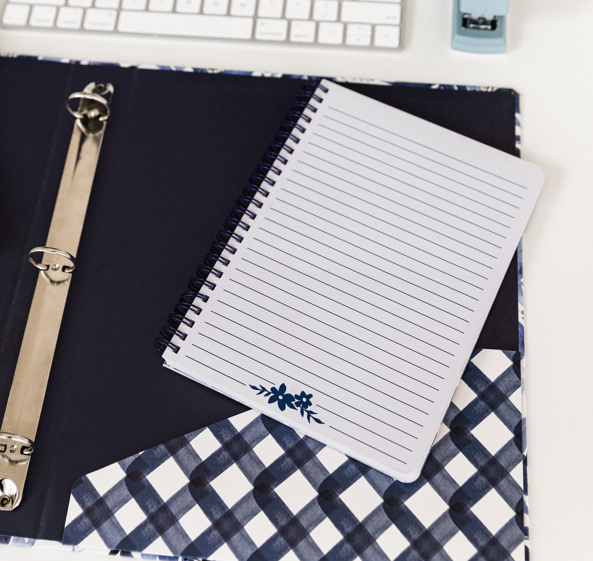 Mini Notebook, Blue Watercolor