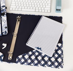 Three Ring Binder, Blue Watercolor