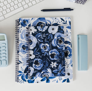 Mini Notebook, Blue Watercolor
