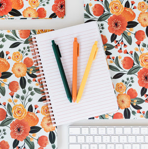 Mini Notebook, Orange Floral