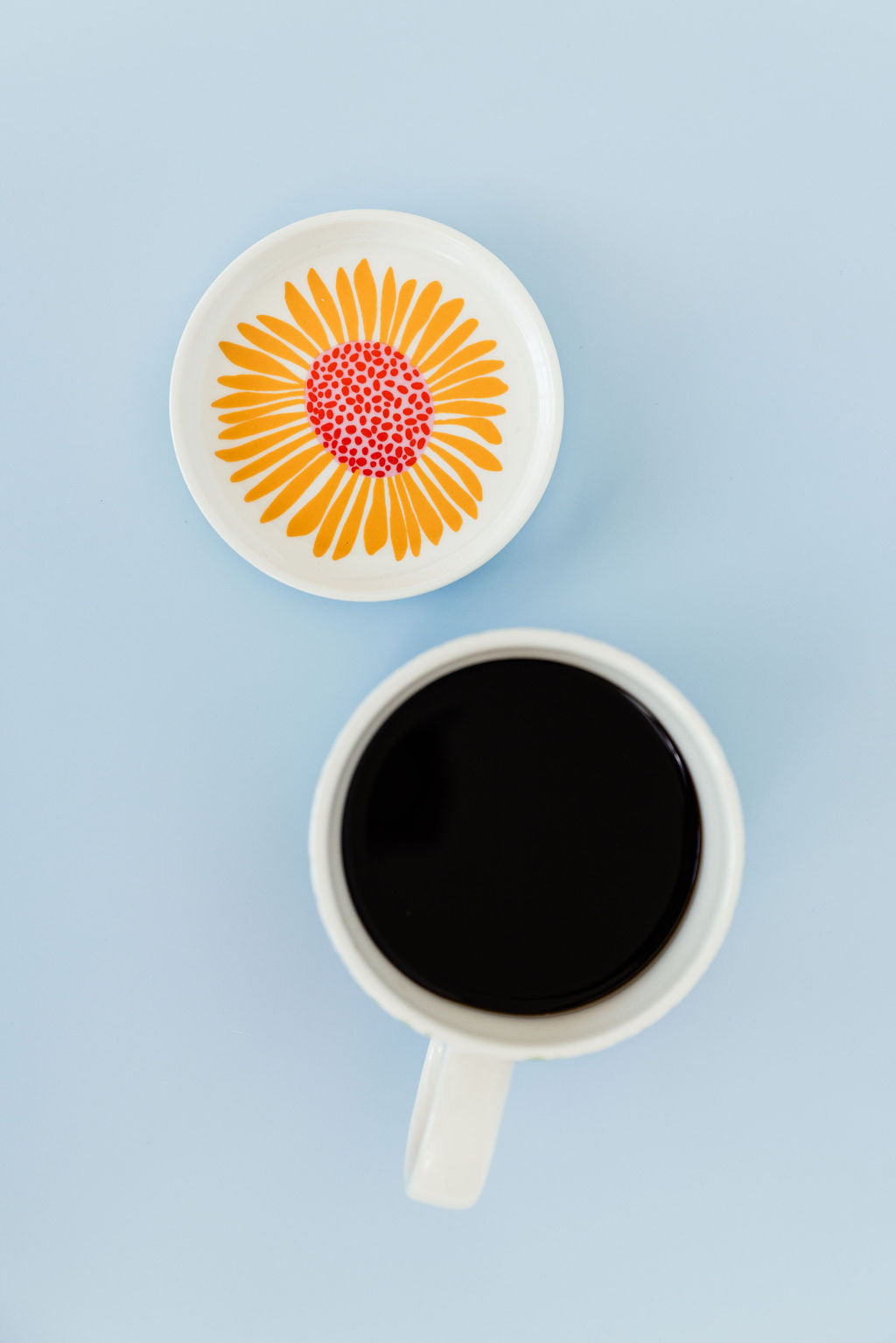 Ceramic Mug with Coaster Lid, Sunflower