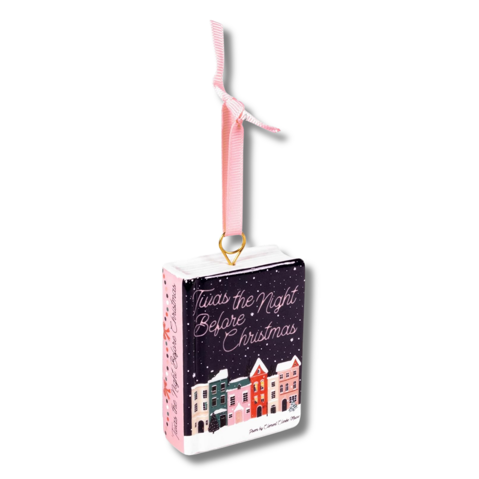 Book Shaped Ceramic Ornament, Twas the Night Before Christmas