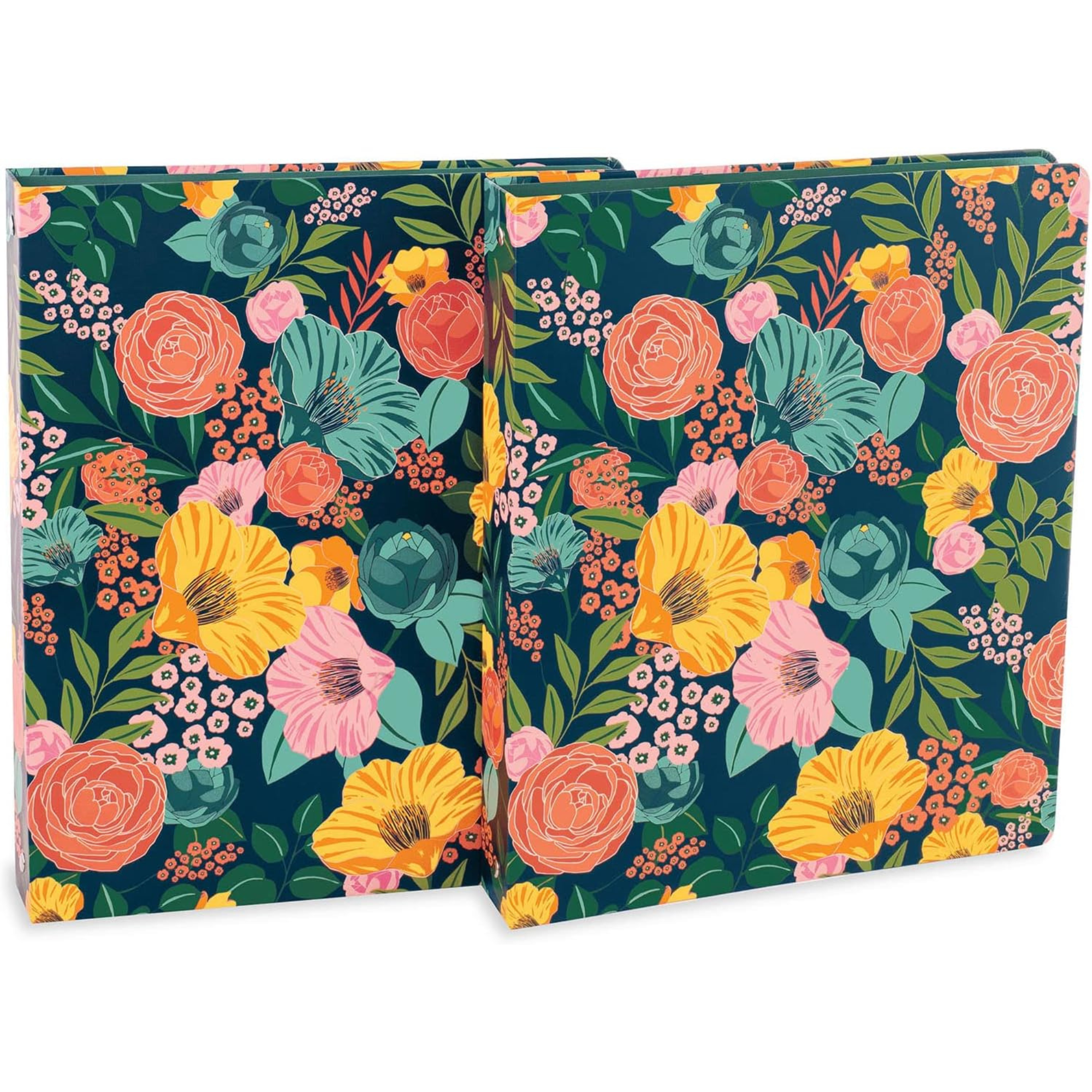 Three Ring Binder, Garden Bloom Navy, 2 Pack