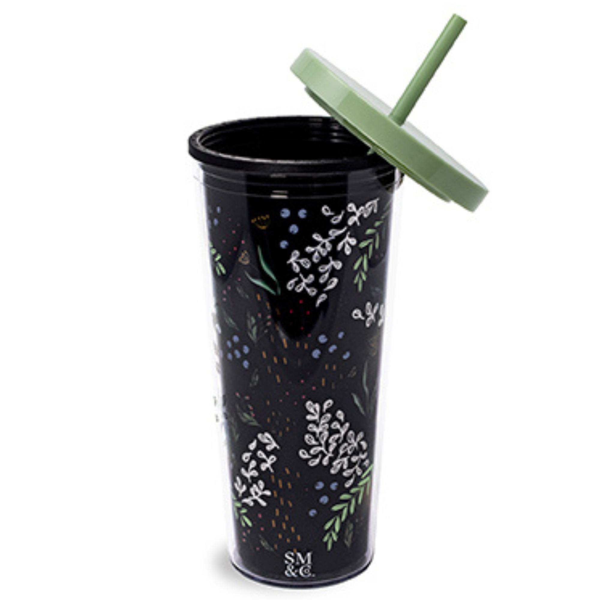 Steel Mill & Co. Tumbler with Straw ,Black