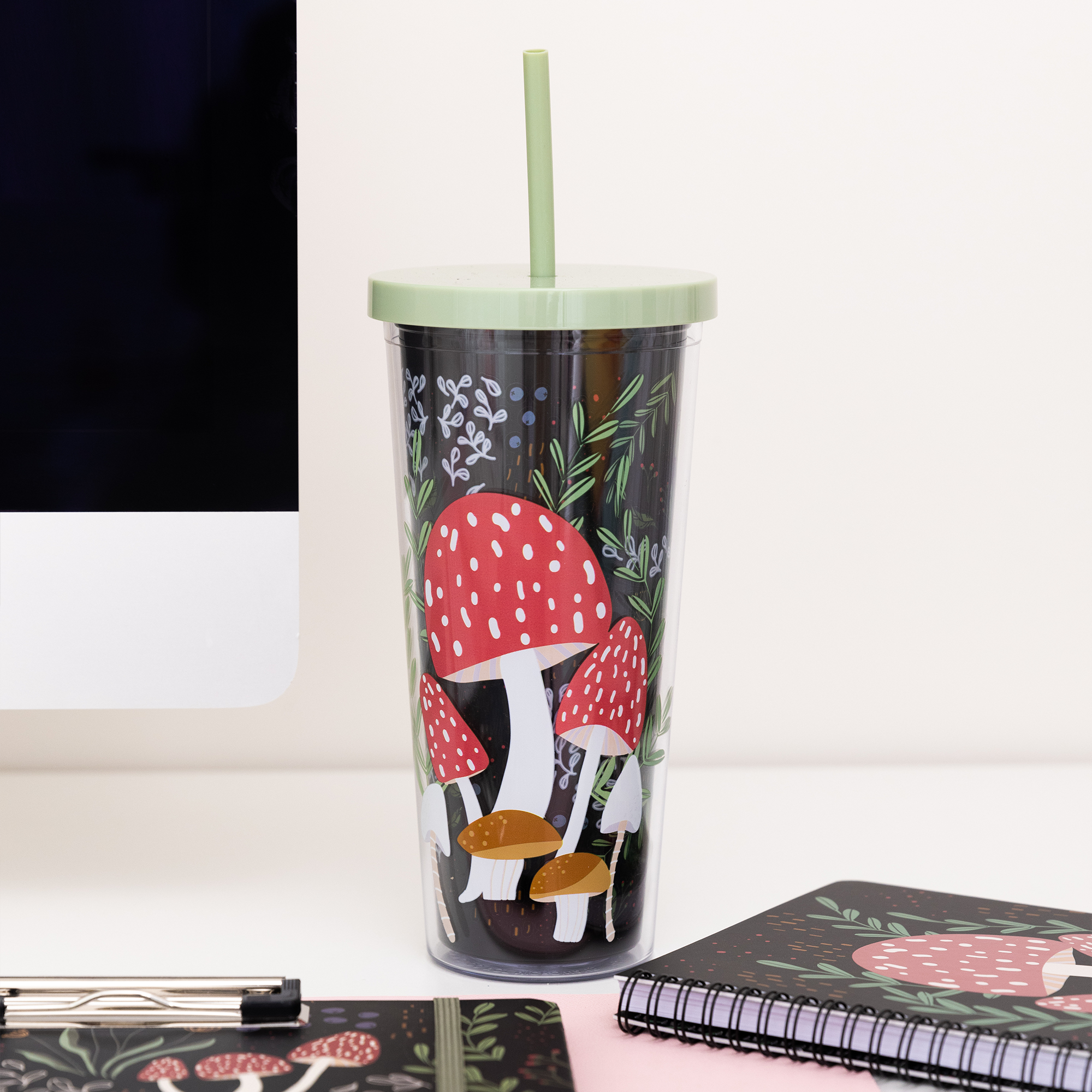 Tumbler with Straw, Mushroom
