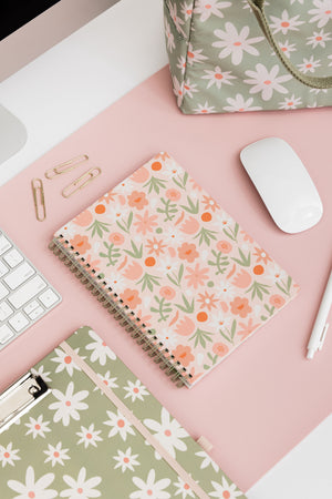 Mini Notebook, Cutout Floral Pink