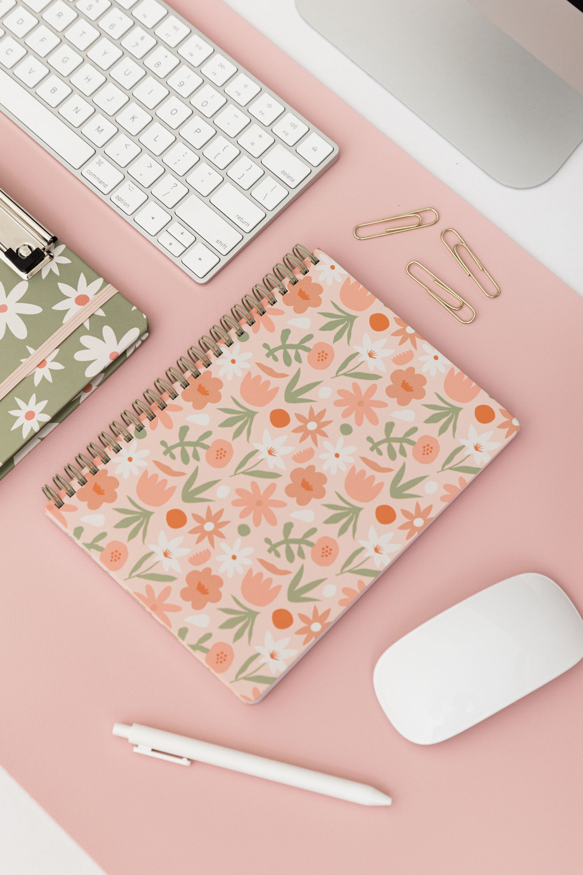 Mini Notebook, Cutout Floral Pink