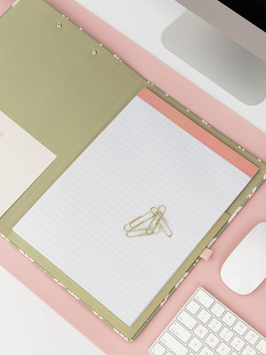 Clipboard Folio, Daisy Floral Green