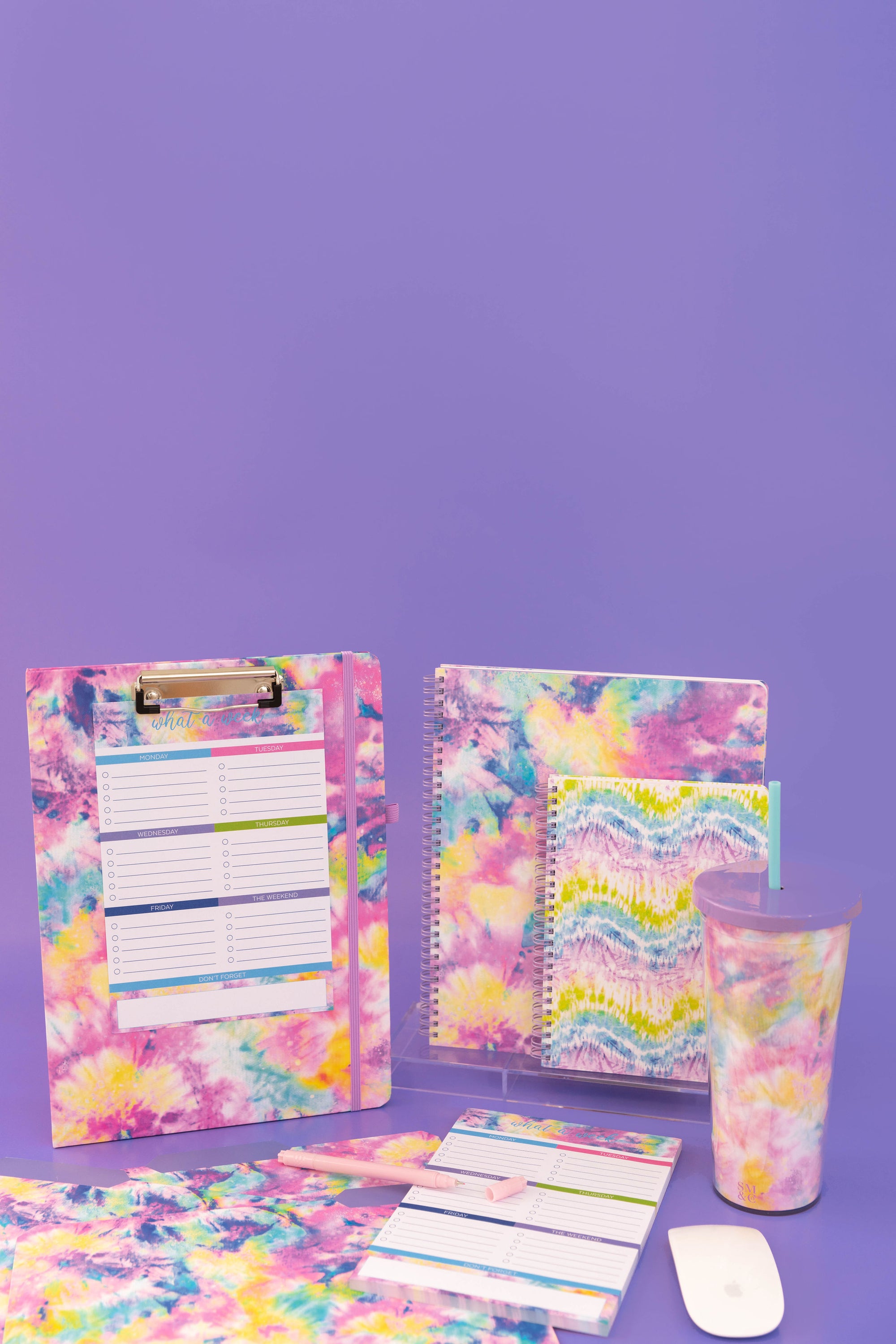 Tumbler with Straw, Tie Dye