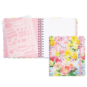 Covered Journal with Stencil, Summer Garden