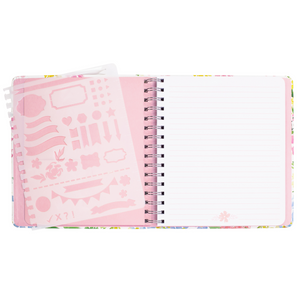 Covered Journal with Stencil, Summer Garden