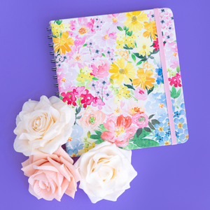 Covered Journal with Stencil, Summer Garden