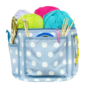 Yarn Bag, Blue Textured Dot