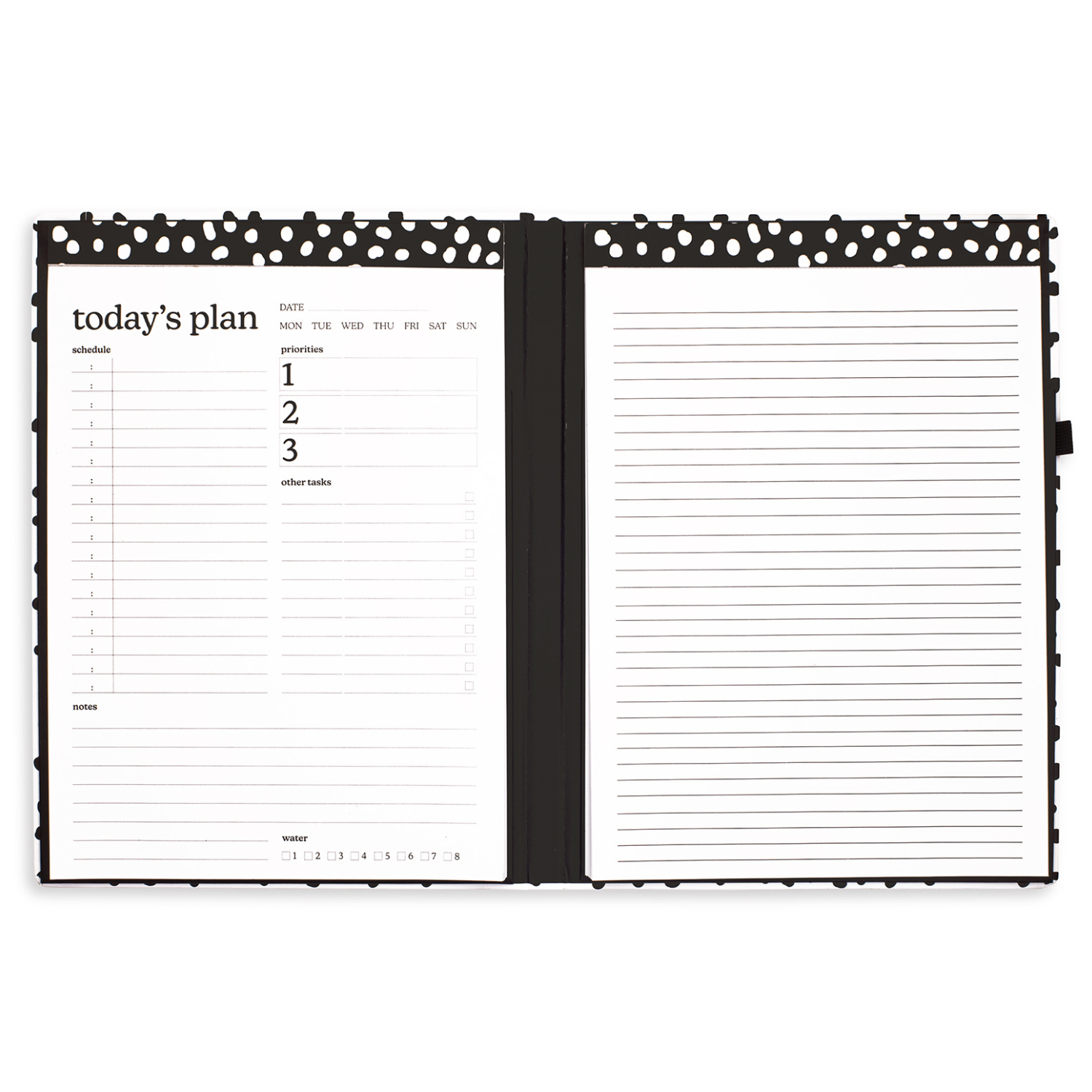 Double Notepad Clipboard Folio, Black Dots