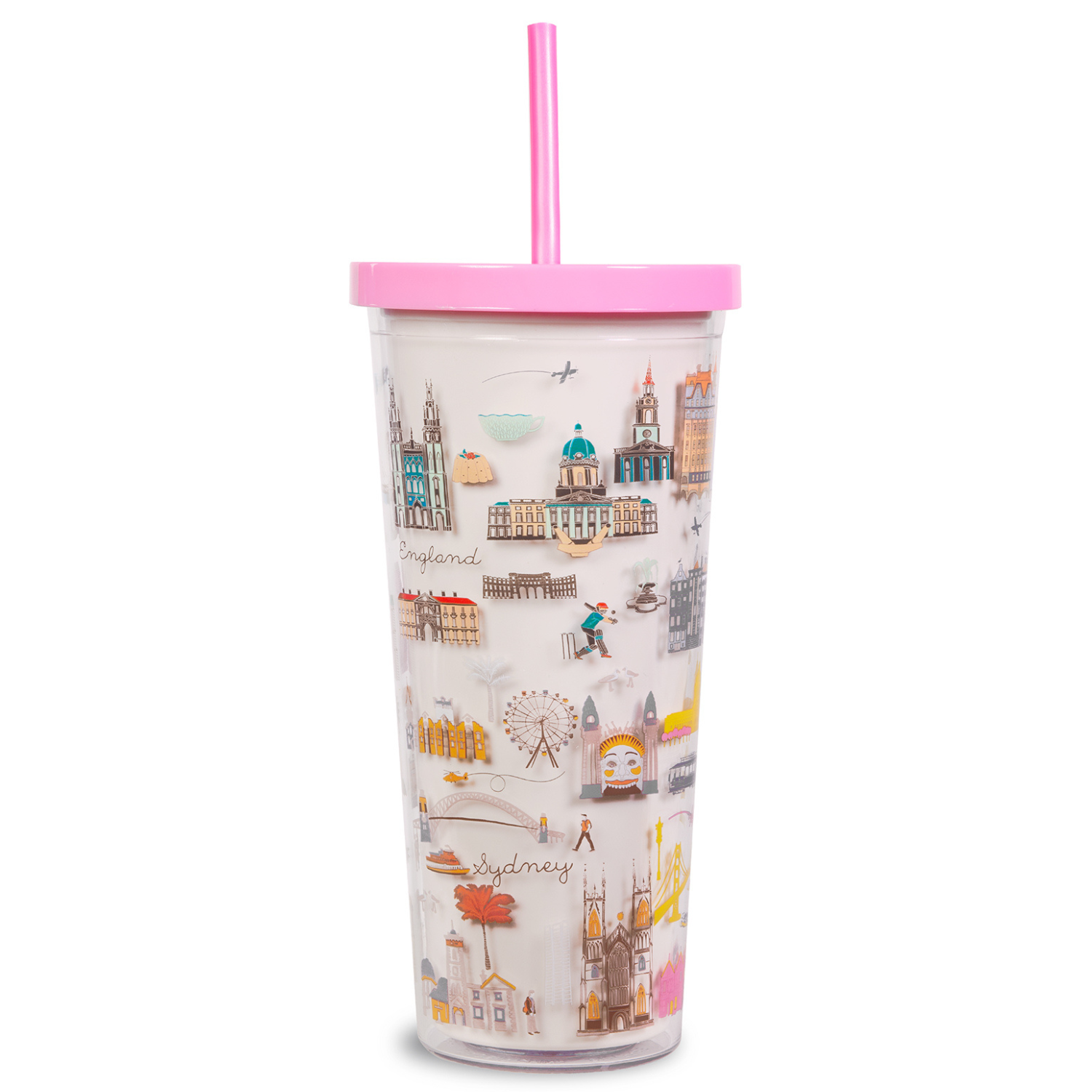 Tumbler with Straw, City Icons