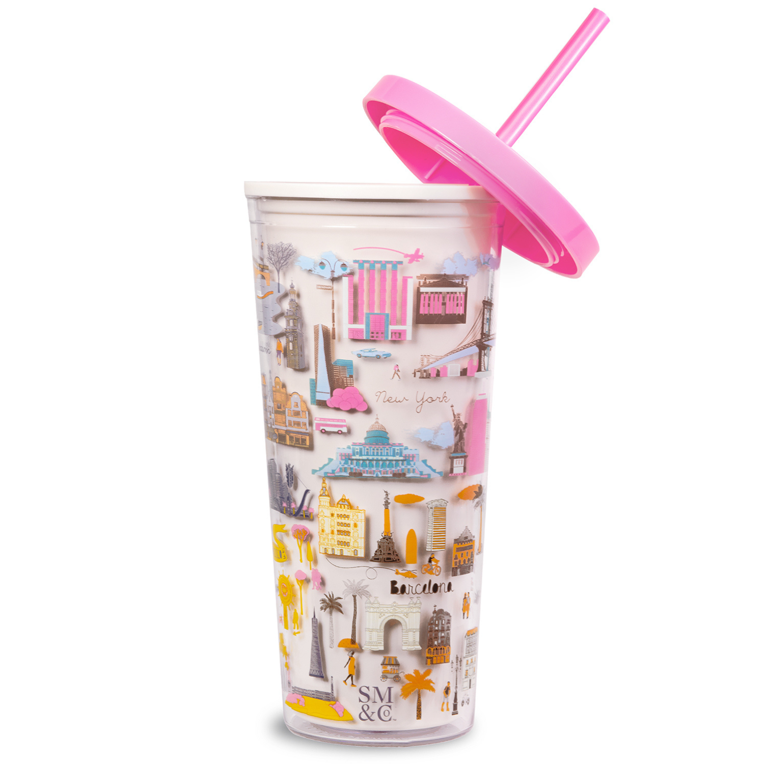Tumbler with Straw, City Icons