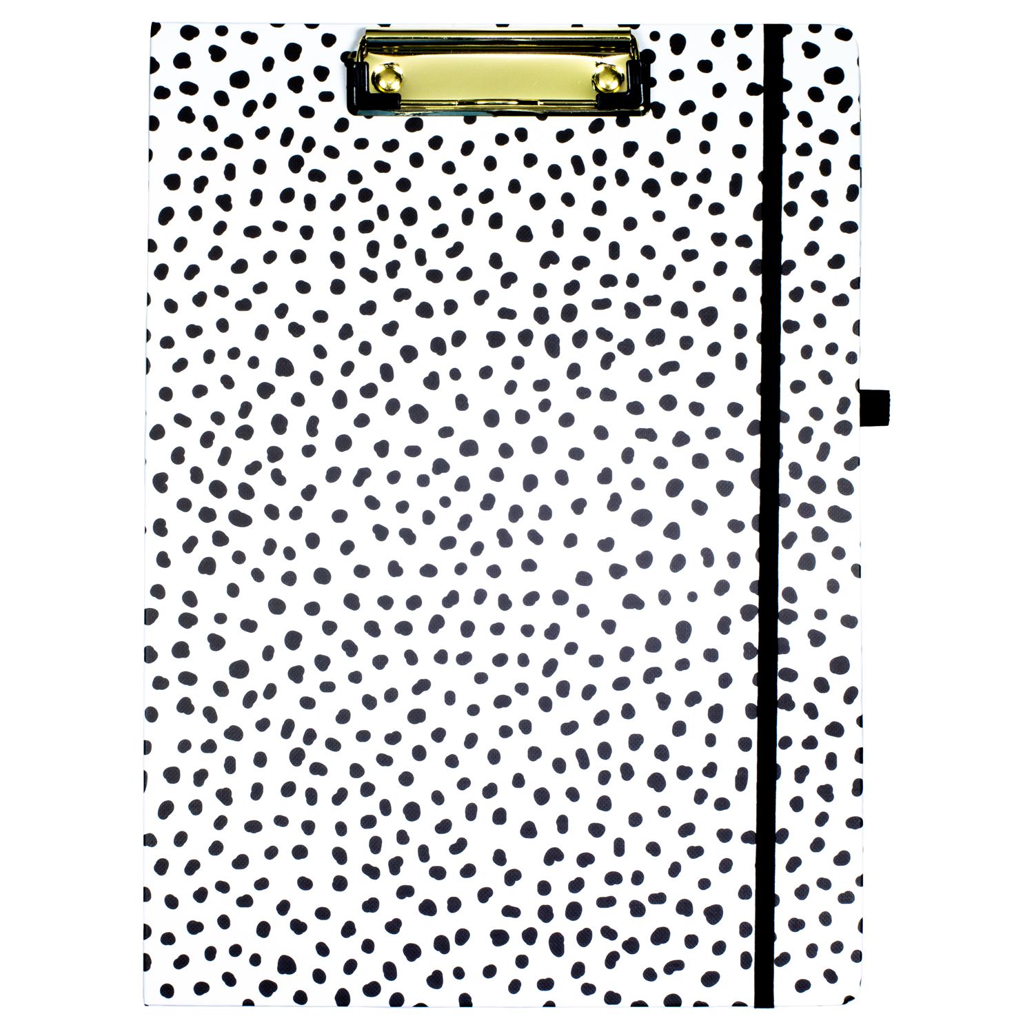 cute clipboard folio with black polka dot hardcover and lined notepad for professional use