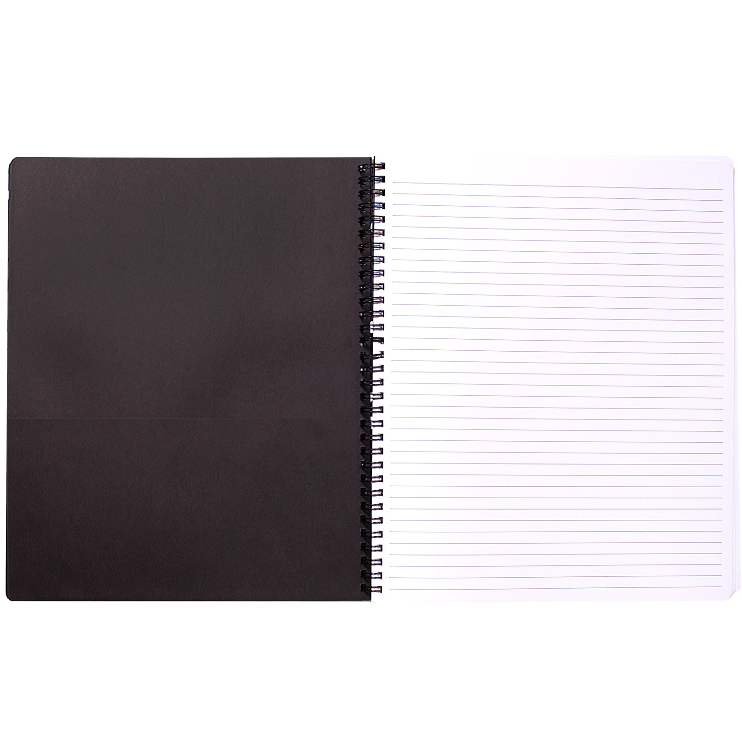 large spiral notebook with black polka dots hardcover, metal spiral and 160 lined pages for school or office supplies