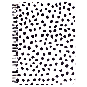 mini spiral notebook with black dots hardcover, metal spiral and 160 lined pages for school or office supplies