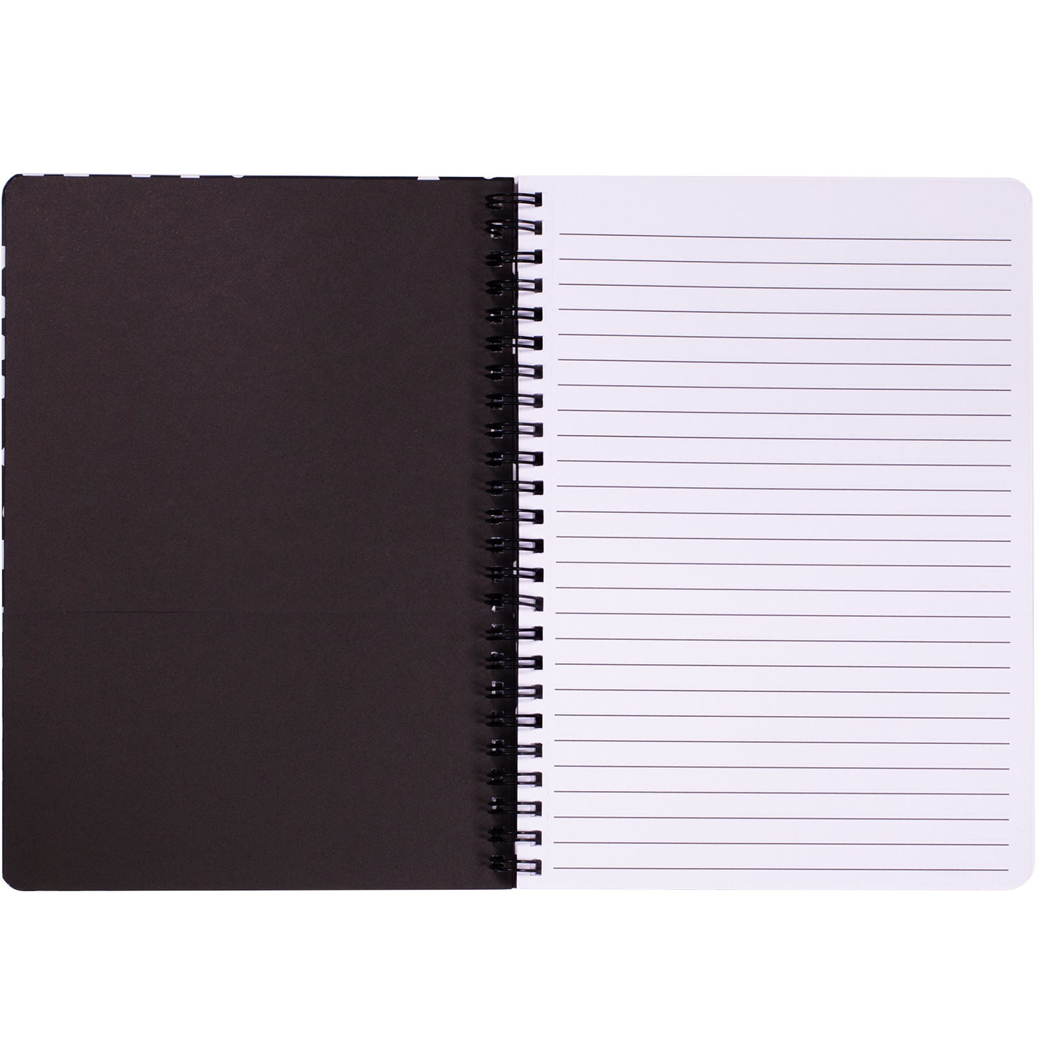 mini spiral notebook with black dots hardcover, metal spiral and 160 lined pages for school or office supplies