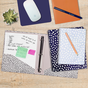 Three Ring Binder, Black Dots