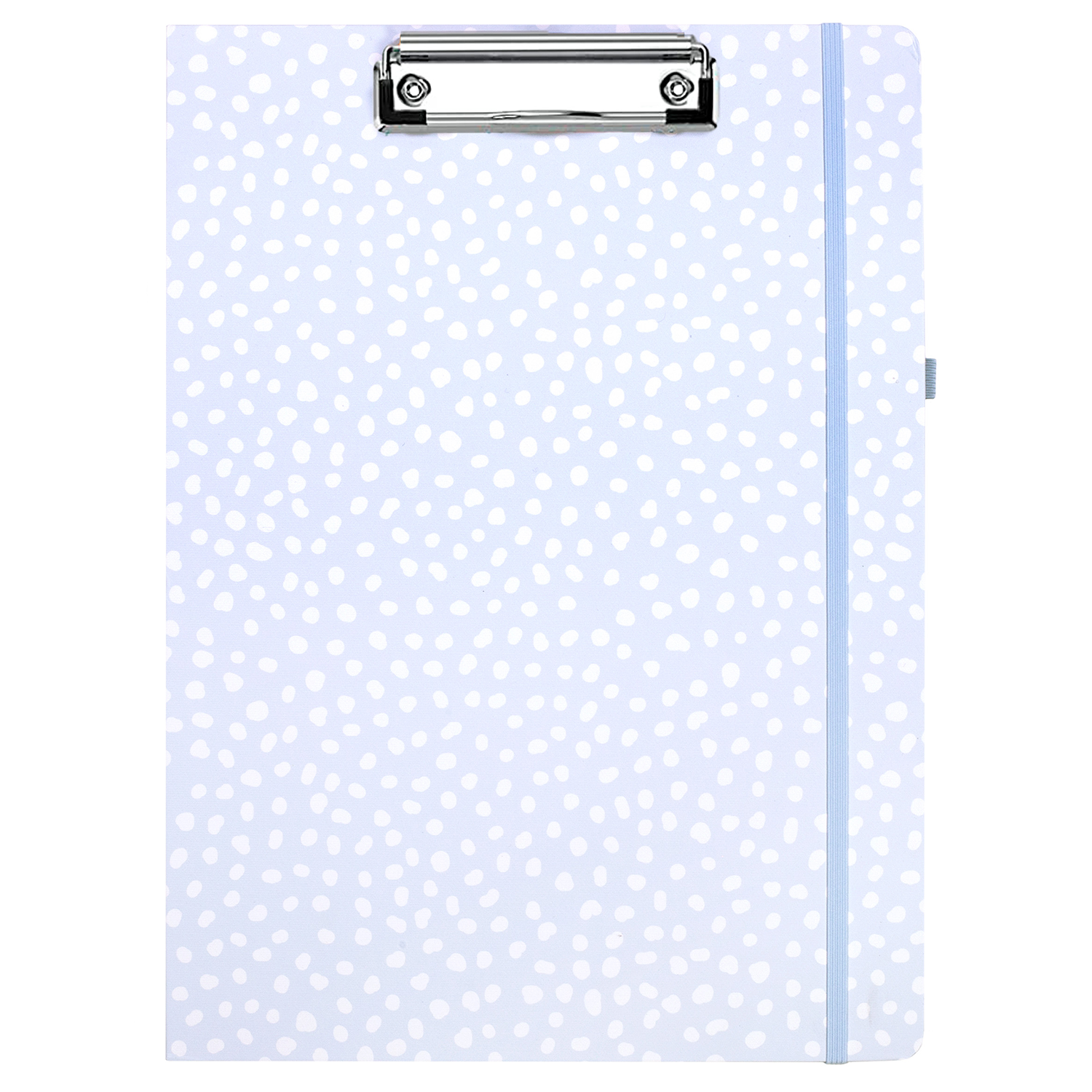cute clipboard folio with light blue hardcover with white polka dots and lined notepad for professional use 
