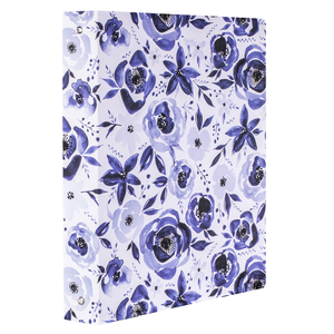 Three Ring Binder, Blue Watercolor