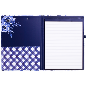 Clipboard Folio, Blue Watercolor