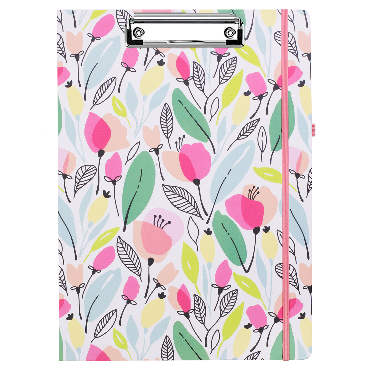cute clipboard folio with colorful spring floral hardcover and lined notepad for professional use 