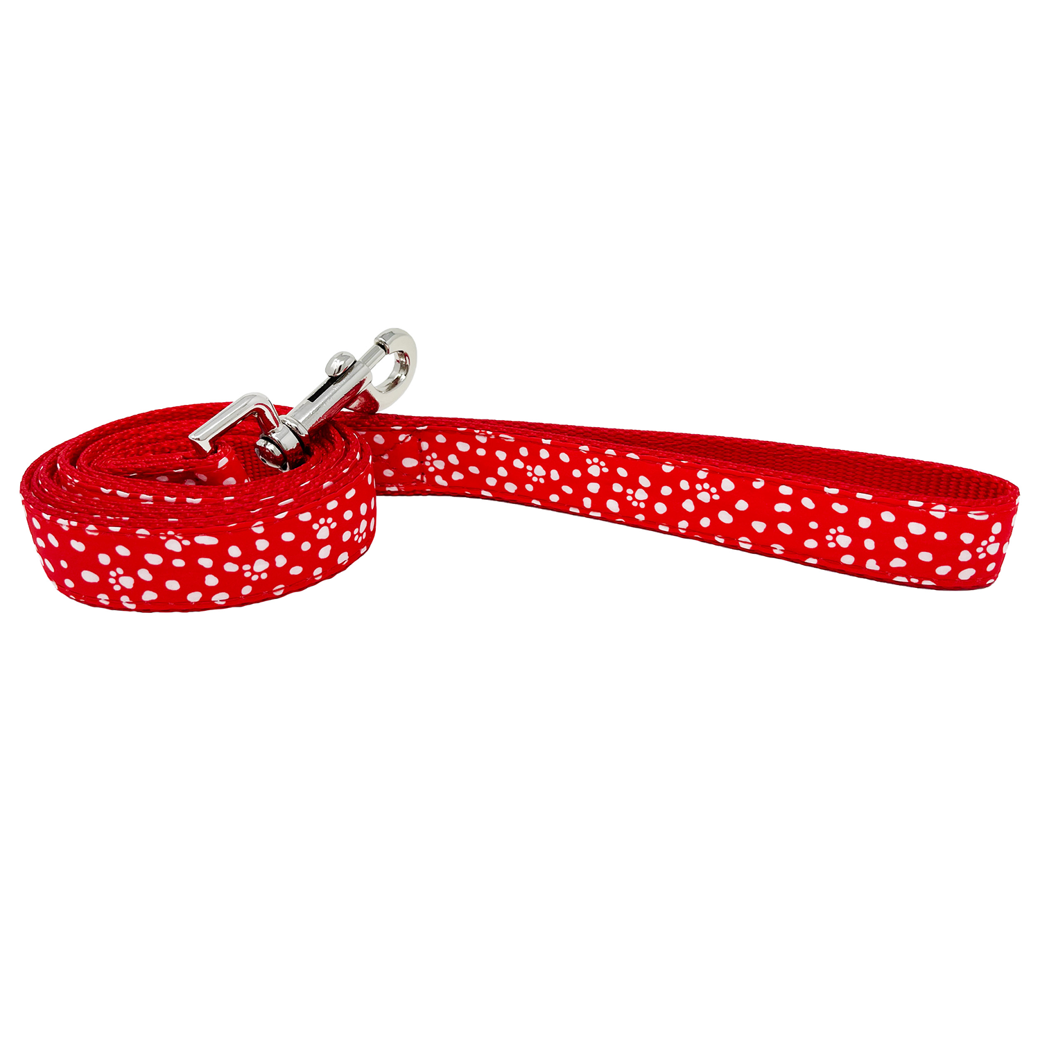 Dog Lead, Red Paws and Dots
