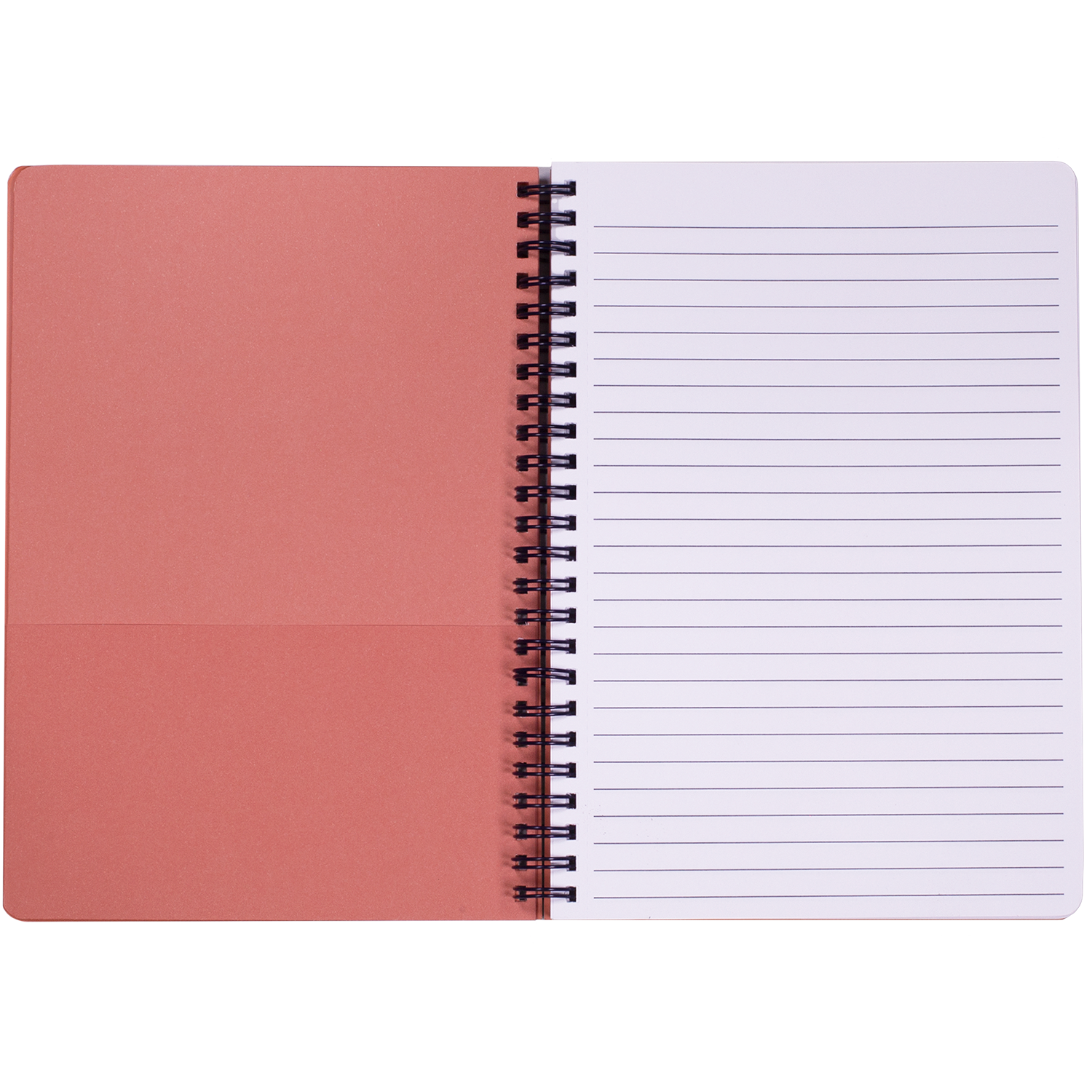 navy blue mini spiral notebook with coral floral hardcover, metal spiral and 160 lined pages for school or office supplies