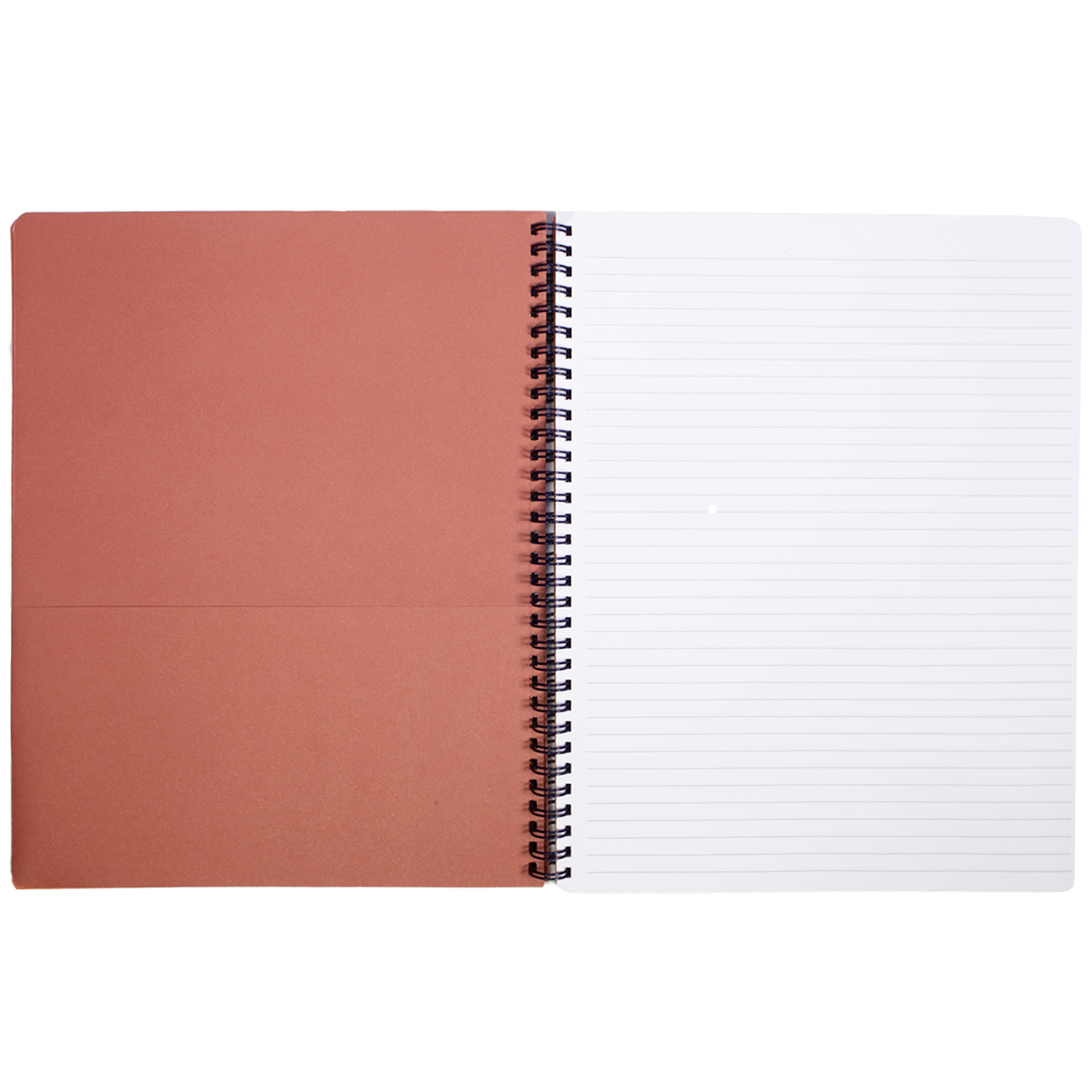 navy blue large spiral notebook with coral floral hardcover, metal spiral and 160 lined pages for school or office supplies