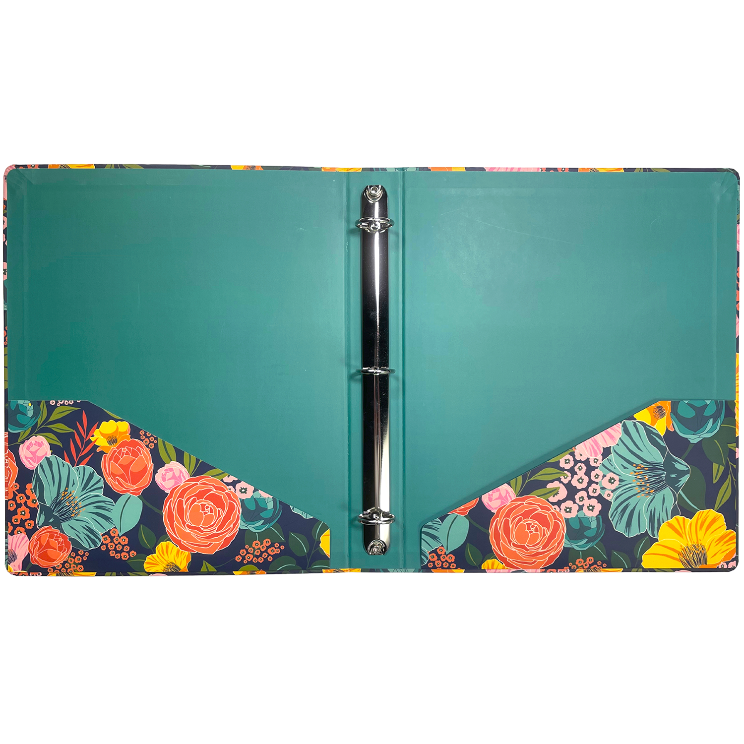Three Ring Binder, Garden Blooms Navy