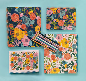 Large Notebook, Garden Blooms Cream