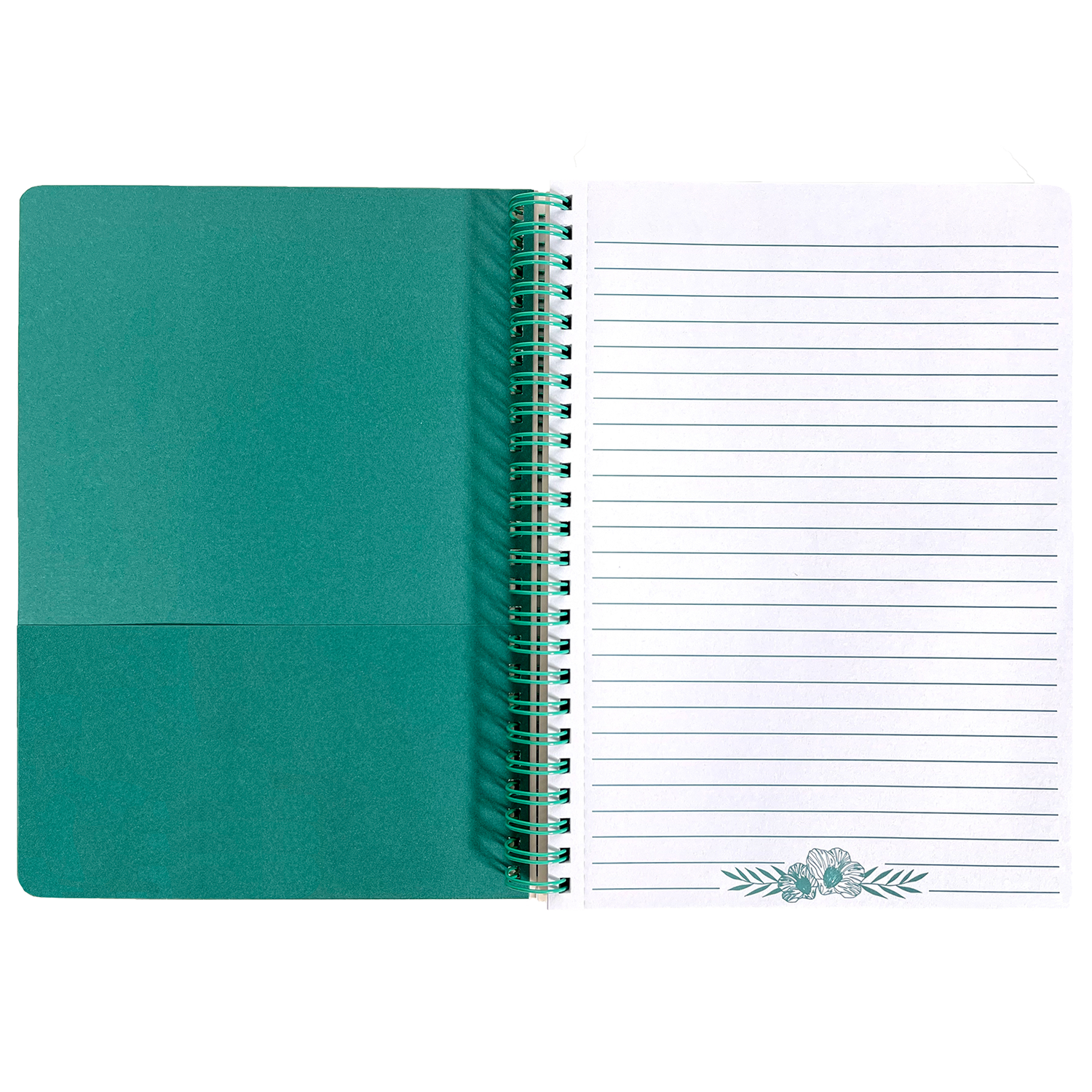 cream mini spiral notebook with colorful floral hardcover, metal spiral and 160 lined pages for school or office supplies