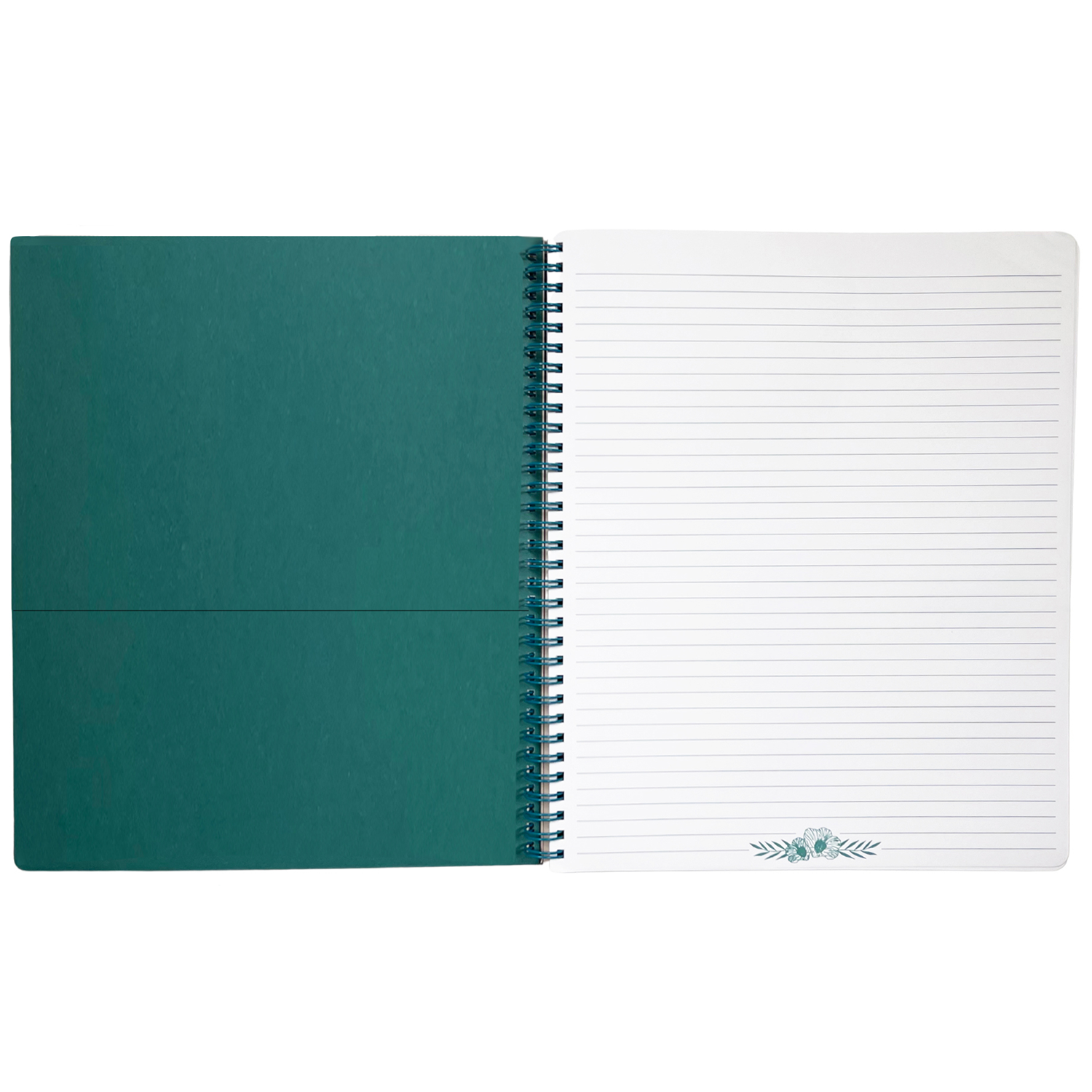 large spiral notebook with colorful floral hardcover, metal spiral and 160 lined pages for school or office supplies