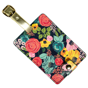 Luggage Tag, Garden Blooms Navy