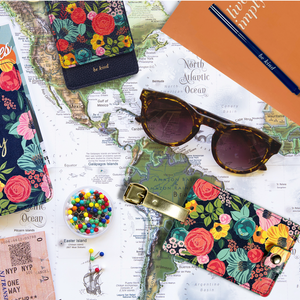 Luggage Tag, Garden Blooms Navy