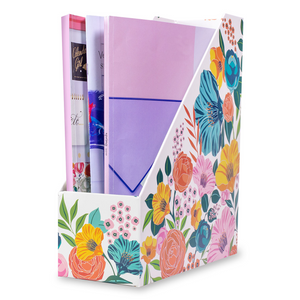 Magazine Holder Set, Garden Blooms Cream