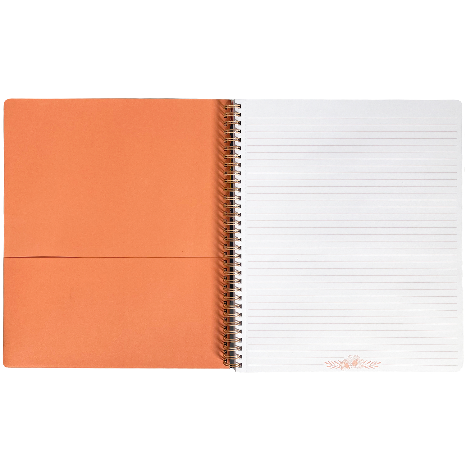 large spiral notebook with colorful floral hardcover, metal spiral and 160 lined pages for school or office supplies