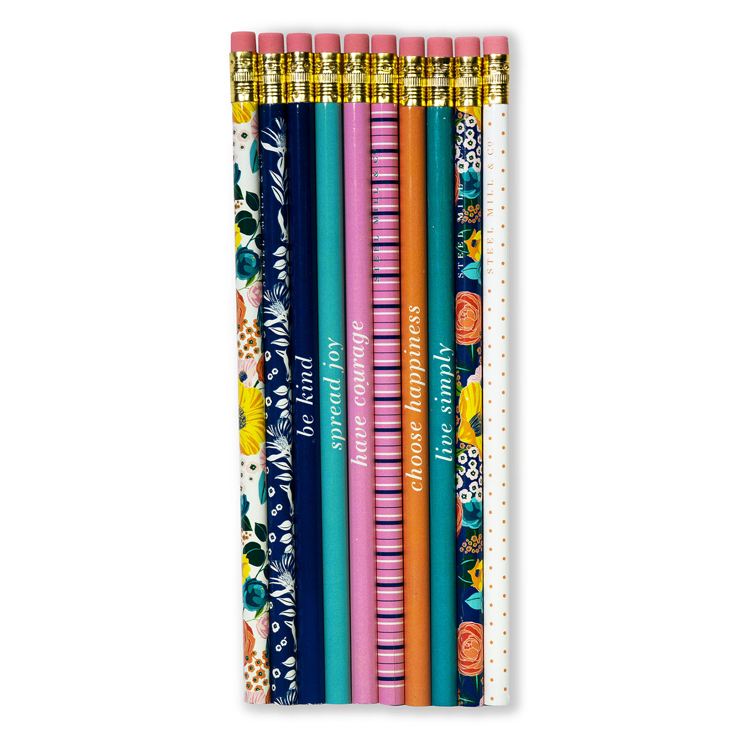 Pencil Set, Garden Blooms Navy