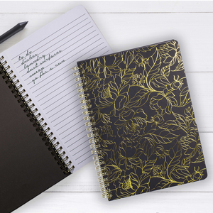Mini Notebook, Gold Floral