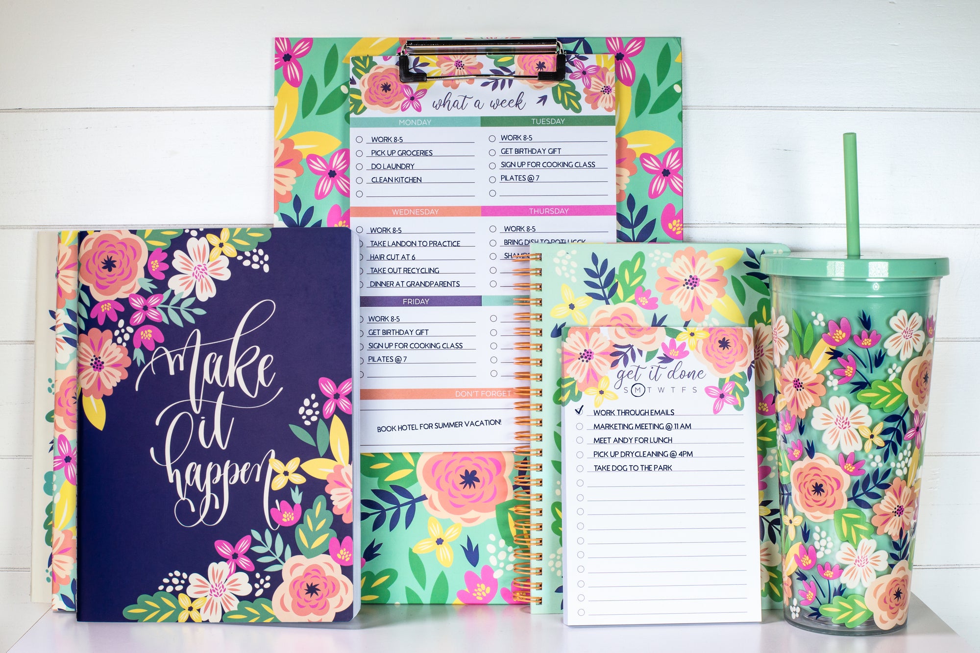 Mini Notebook, Mint Floral
