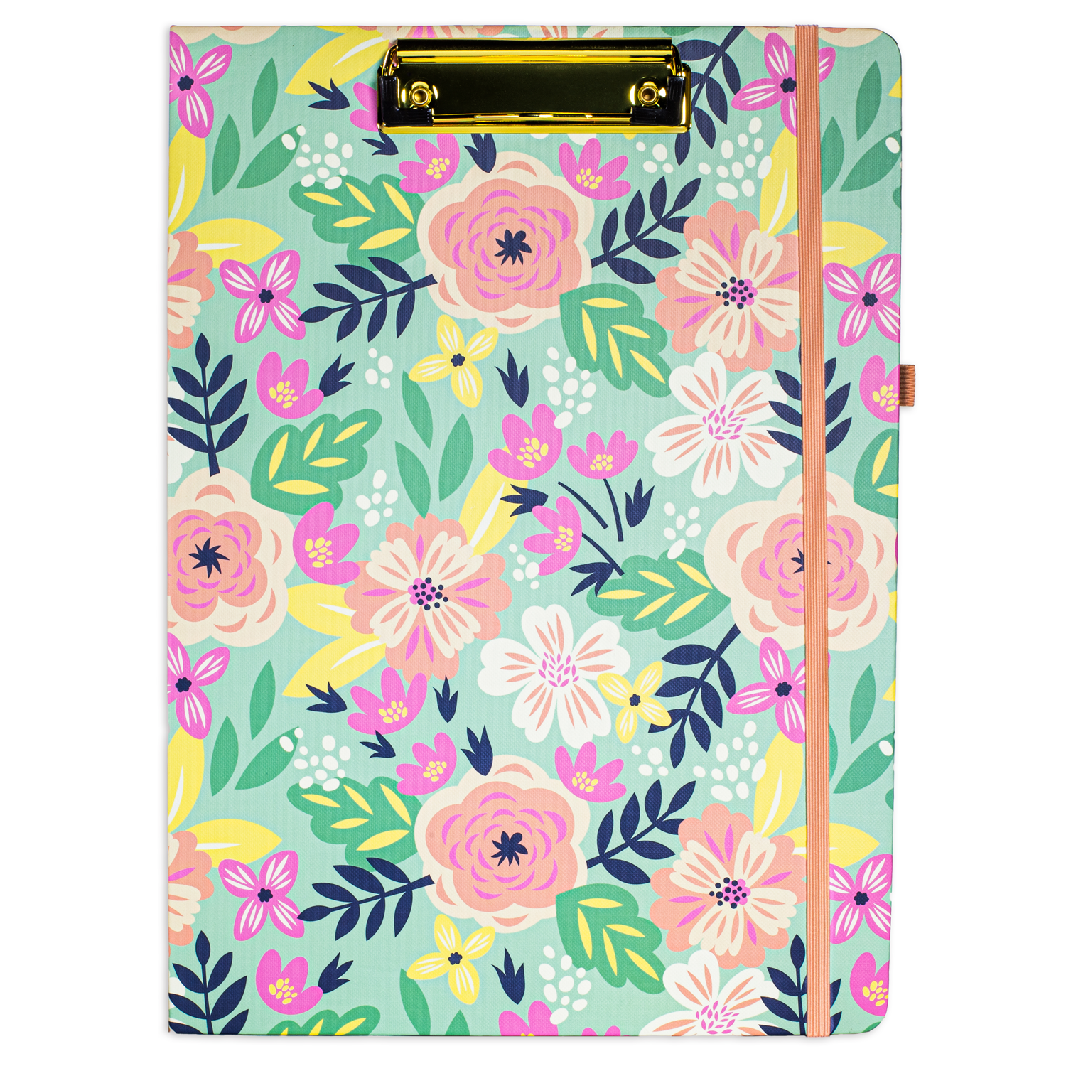 cute clipboard folio with mint floral hardcover and lined notepad for professional use 