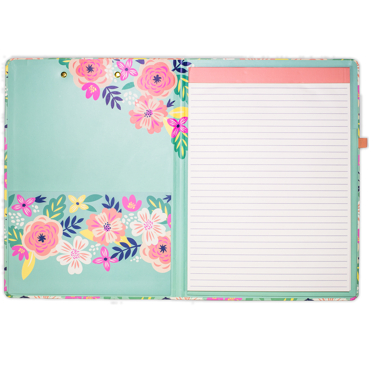 Clipboard Folio, Mint Floral