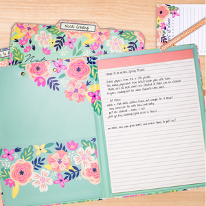 Clipboard Folio, Mint Floral